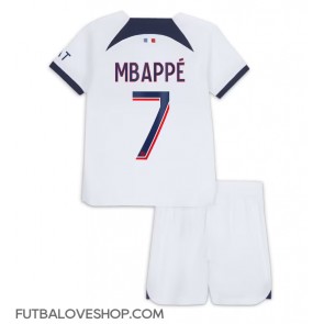 Dres Paris Saint-Germain Kylian Mbappe #7 Preč pre deti 2023-24 Krátky Rukáv (+ trenírky)